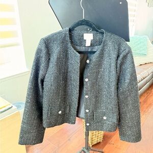 H&M Black Textured Blazer